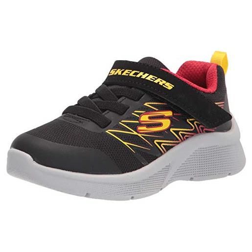 Skechers 403770l bkrd, sneaker bambini e ragazzi, black textile red yellow trim, 28.5 eu
