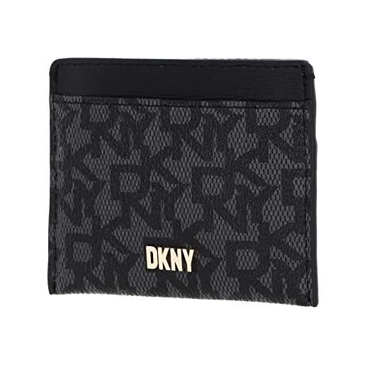 DKNY bryant credit card holder con logo rivestito, accessorio da viaggio-porta carte donna, nero