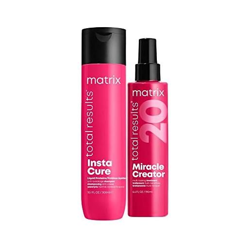 Matrix | kit insta. Cure shampoo 300 ml + trattamento miracle creator total results 190ml per capelli secchi e danneggiati
