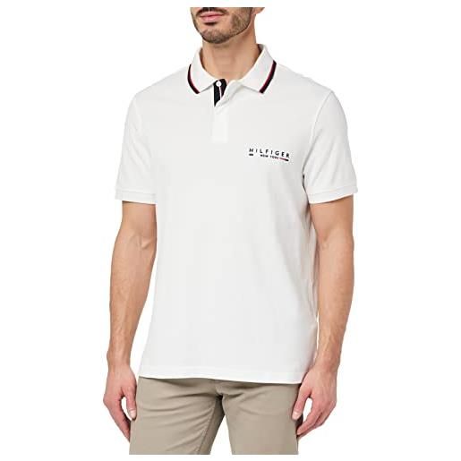 Tommy Hilfiger maglietta polo maniche corte uomo brand love regular fit, bianco (white), s