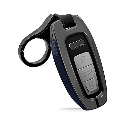 ontto - cover per chiave auto compatibile con audi a6 a7 a8 rs6 s6 rs7 s7 q7 q8 portachiavi portachiavi portachiavi telecomando telecomando portachiavi protector nero blu a