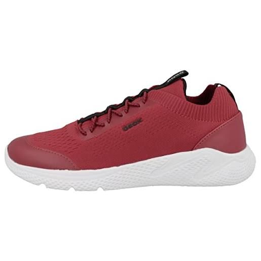 Geox j sprintye boy, scarpe da ginnastica bambini e ragazzi, rosso (red/black), 26 eu