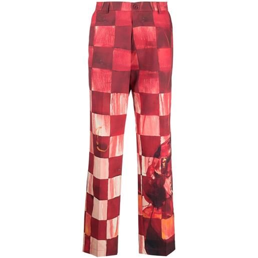 KidSuper pantaloni a coste patchwork - rosso
