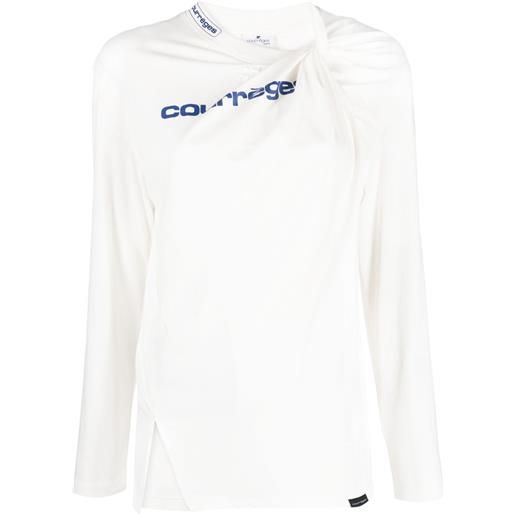 Courrèges top asimmetrico - bianco