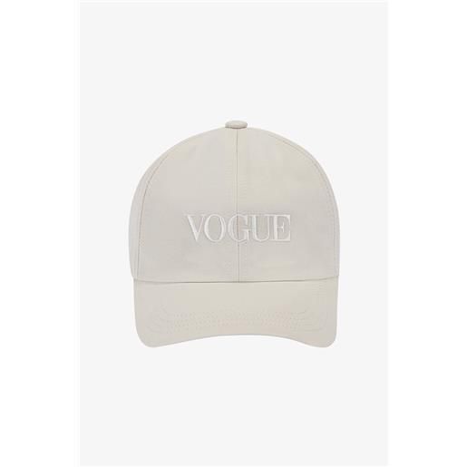 VOGUE Collection cappellino vogue grigio chiaro con logo ricamato tono su tono