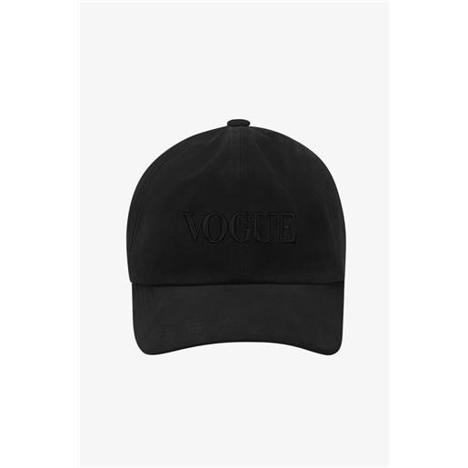 VOGUE Collection cappellino vogue nero con logo ricamato tono su tono