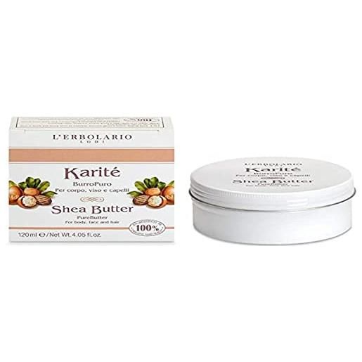 L'Erbolario karitè burro puro per corpo, viso e capelli 120 ml made in italy 100% naturale