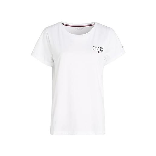 Tommy Hilfiger T-shirt Maniche Corte Donna Scollo Rotondo, Beige (Light  Sandalwood), XXS : : Moda
