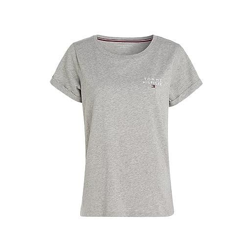 Tommy Hilfiger T-shirt Maniche Corte Donna Scollo Rotondo, Blu (Hydrangea  Blue), M 