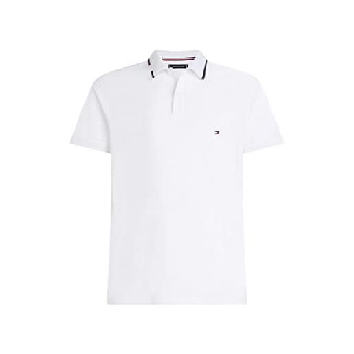 Tommy Hilfiger maglietta polo maniche corte uomo rbw jersey regular fit, bianco (white), xs