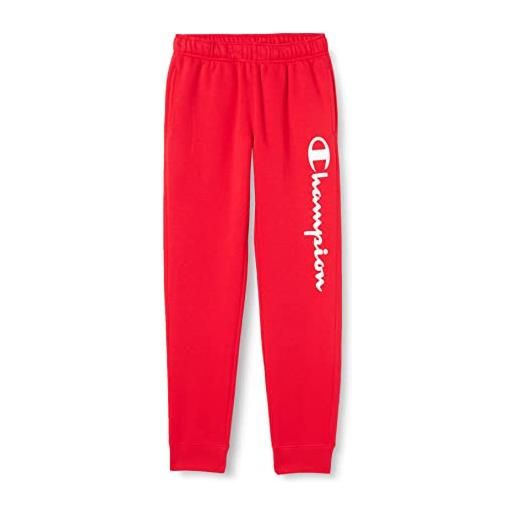 Champion legacy authentic pants powerblend fleece logo rib cuff pantaloni da tuta, rosso intenso, s uomo