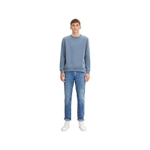 TOM TAILOR Denim jeans adean straight, uomo, blu (destroyed light stone blue denim 10122), 33w / 32l