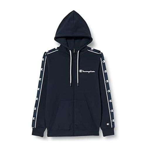 Champion legacy american tape heavy powerblend terry full zip felpa con cappuccio, blu marino, l uomo