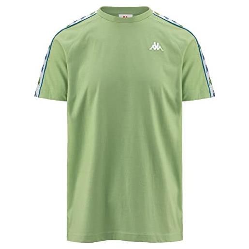Kappa 222 banda coeni slim, maglietta uomo, verde/bianco/blu, xxl