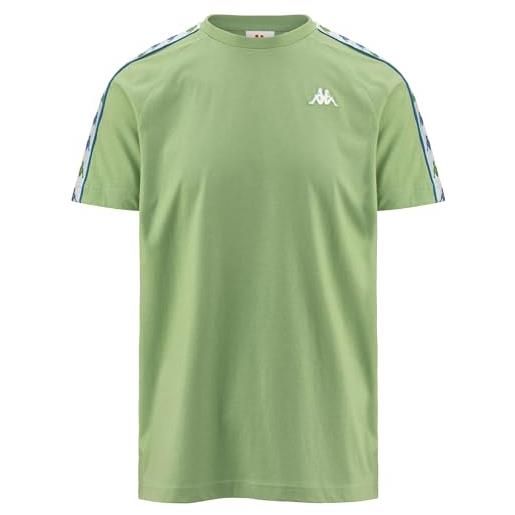 Kappa 222 banda coeni slim, maglietta uomo, verde/bianco/blu, xl