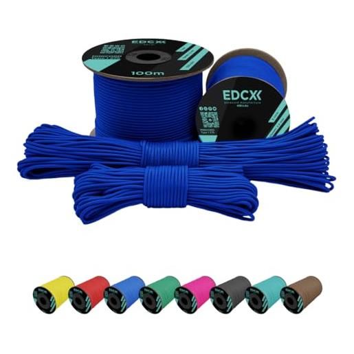 EdcX 2 mm nylon paracord 275 (50 e 100 m) - 100% corda in nylon, cavo a 3 fili, cavo in nylon 2 mm in molti colori (light red, 50 m)