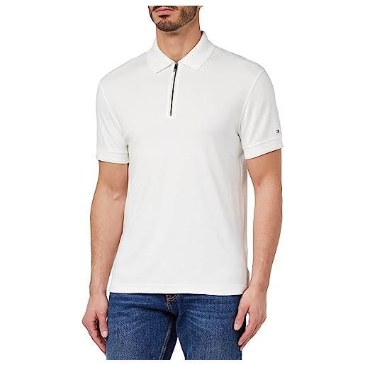 Tommy Hilfiger maglietta polo maniche corte uomo dc interlock slim fit, bianco (white), m