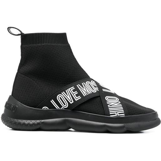 Love Moschino sneakers alte con logo - nero