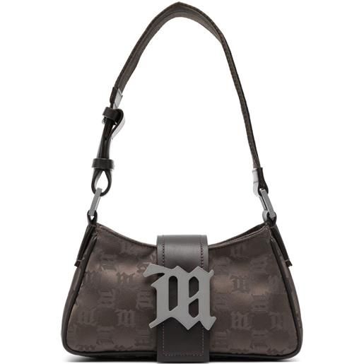 MISBHV monogram-print leather shoulder bag - marrone