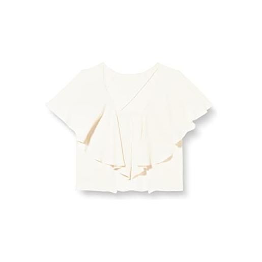 Pinko botanico blusa crepe de chine t-shirt, n96_fumo bianco, 50 donna