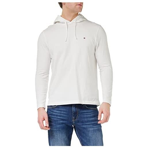 Tommy Hilfiger maglietta maniche lunghe uomo con cappuccio, bianco (white), s