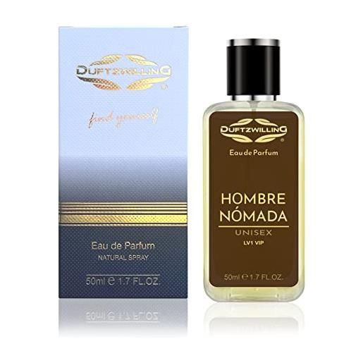 DuftzwillinG hombre nómada eau de parfum per uomo (unisex) di DuftzwillinG® | lv1 vip | fragranza oud & pelle con lampone (50 ml)