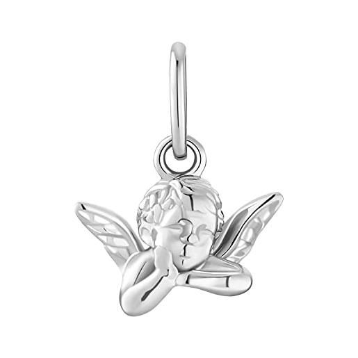 Amor ciondolo con motivo ciondolo da donna in argento sterling 925, 1.3 cm, argento, angelo, fornito in confezione regalo per gioielli, 2031033