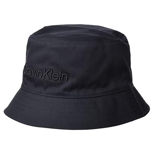 Calvin Klein cappello da pescatore uomo calvin embroidery bucket hat, nero (ck black/stony beige), taglia unica, nero (ck black/stony beige), taglia unica