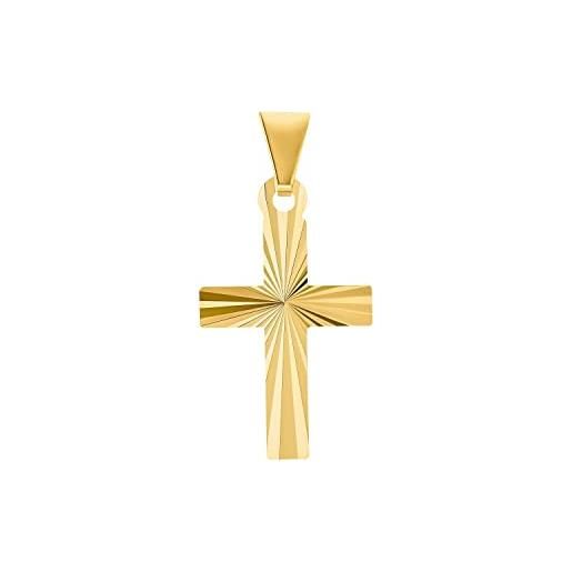 Amor ciondolo con motivo ciondolo unisex per signore e signori, oro, croce, fornito in confezione regalo per gioielli, 2013409