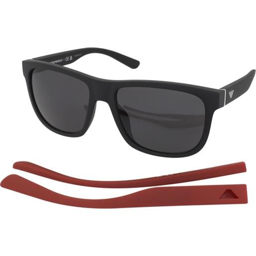 Emporio Armani ea4182u 500187 | occhiali da sole | specchio virtuale | unisex | plastica | quadrati | nero | 1