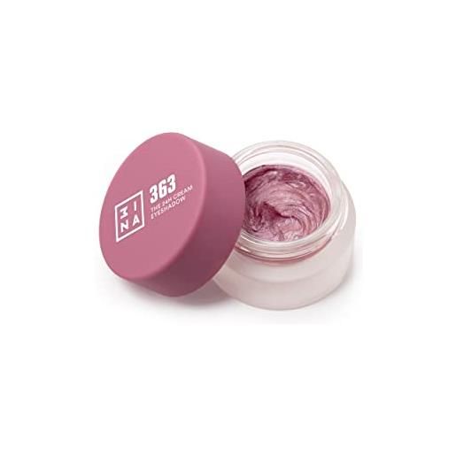 3ina makeup - the 24h cream eyeshadow 363 - ombretto occhi rosa ad asciugatura rapida - ombretto in crema impermeabile con finitura opaca brillante glitter o mate - vegan - cruelty free