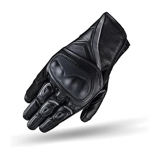 SHIMA spark 2.0 guanti moto uomo | guanti touchscreen, estiva, sport in pelle con protettore nocche in tpu, cursori palmi e dita, palmo rinforzato (nero, xl)