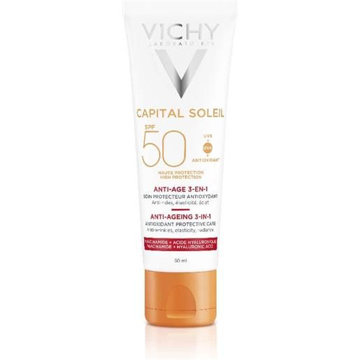 Vichy idéal soleil crema solare antietà spf 50 protezione viso 50 ml