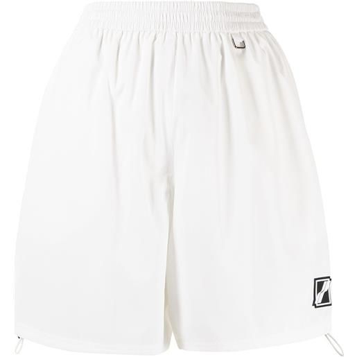 We11done shorts a vita alta - bianco