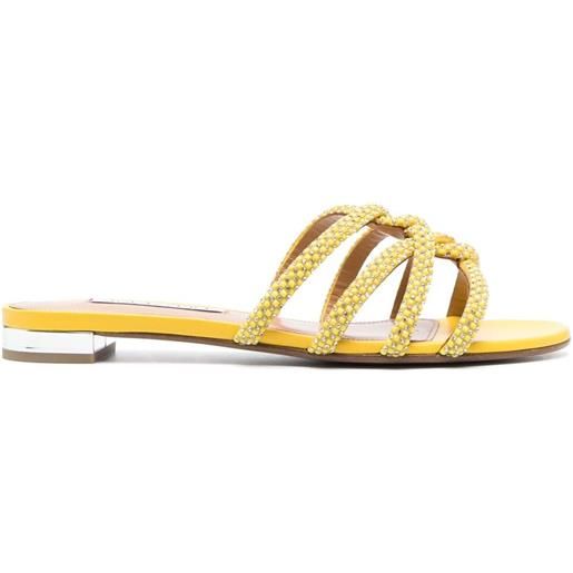 Aquazzura sandali con decorazione di cristalli - giallo