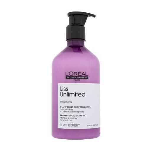 L'Oréal Professionnel liss unlimited professional shampoo 500 ml shampoo lisciante per i capelli ribelli per donna
