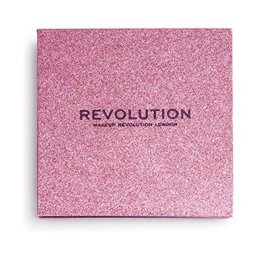 Revolution Beauty London makeup revolution, glitter pressato, ombretto, diva, 9 tonalità, 13,5 g