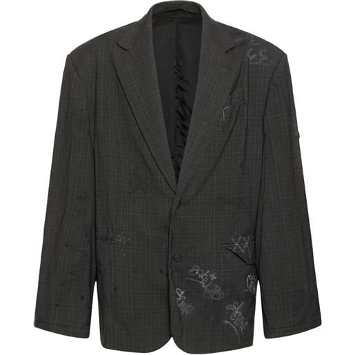 BALENCIAGA giacca heather in lana principe di galles