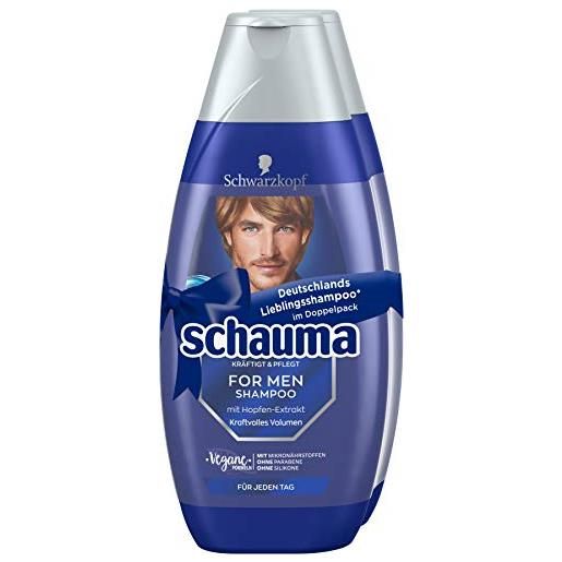 Schauma schwarzkopf shampoo per uomo per volume potente, confezione da 2 (2 x 400 ml)