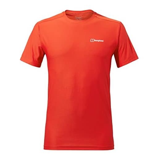 Berghaus 24/7 t-shirt base layer tech girocollo a manica corta da uomo, poinciana, xs