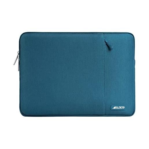 MOSISO laptop custodia borsa compatibile con mac. Book air 13 m3 a3113 m2 a2681 m1 a2337 a2179 a1932 2018-2024/pro 13 a2289 a2159 a1989 a1708, poliestere manica verticale con tasca, teal profonda