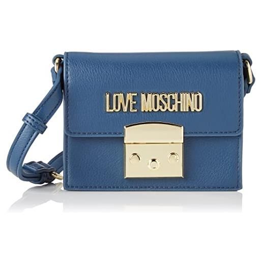 Love Moschino jc4351pp0fke0, borsa a spalla, donna, blu, taglia unica