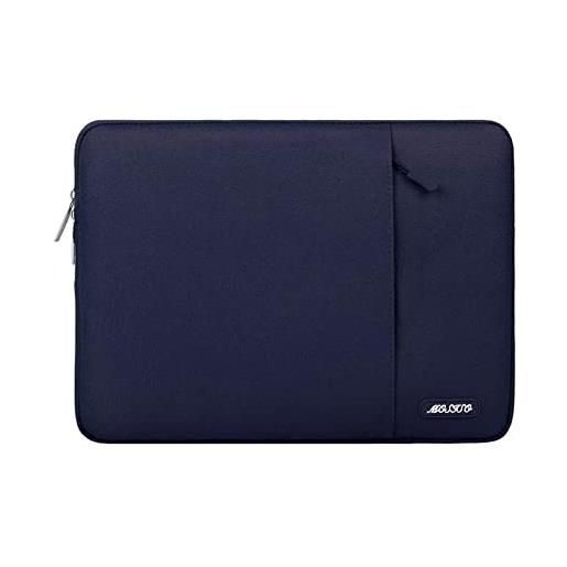 MOSISO laptop custodia borsa compatibile con mac. Book air 13 m3 a3113 m2 a2681 m1 a2337 a2179 a1932 2018-2024/pro 13 a2289 a2159 a1989 a1708, poliestere manica verticale con tasca, blu navy