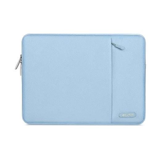 MOSISO laptop custodia borsa 13-13,3 pollici notebook compatibile con mac. Book air/pro, compatibile con mac. Book pro 14 m3 m2 m1 pro max 2024-2021, poliestere manica verticale con tasca, blu airy