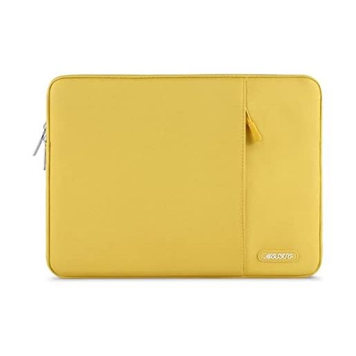 MOSISO laptop custodia borsa compatibile con mac. Book air 13 m3 a3113 m2 a2681 m1 a2337 a2179 a1932 2018-2024/pro 13 a2289 a2159 a1989 a1708, poliestere manica verticale con tasca, giallo