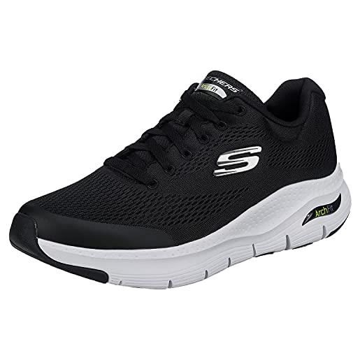 Skechers arch fit, sneaker uomo, nero black pink, 46 eu