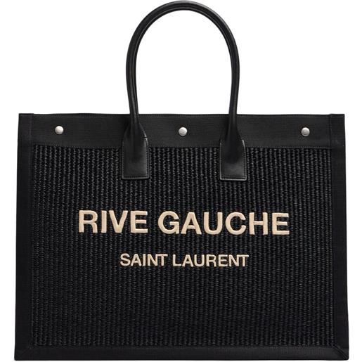 SAINT LAURENT borsa rive gauche in rafia