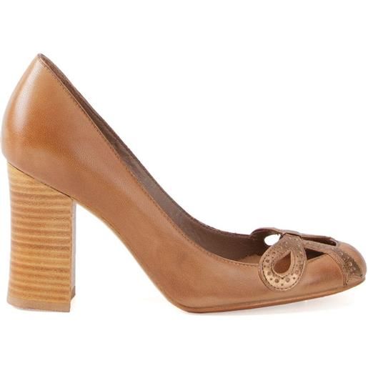 Sarah Chofakian chunky heel pumps - marrone