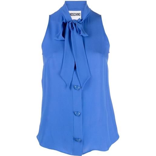 Moschino camicia con fiocco - blu