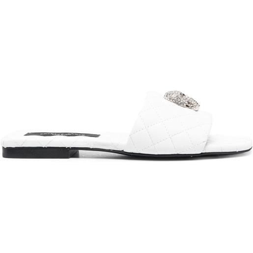 Philipp Plein sandali slides con decorazione - bianco